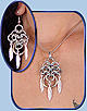 Dreamseeker Celtic necklace & earrings w/Silver-plated Feathers