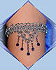 Hexmaile armlet jewelry shown w/steel and cobalt blue beads