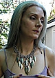 Silver-tone Metal Leaves on an Amira Chainmaille Necklace