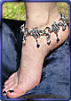 Amira dancer anklet shown w/bells & cobalt blue