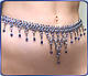 Amira waist chain close-up shown w/cobalt blue beads