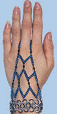 Colorful Slave Bracelet shown w/steel band, blue chain & black beads