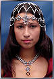 Mid-length headdress shown w/Danae necklace & Raven armbands/slave bracelets