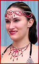 WebArt neck jewelry in red w/ruby beads