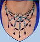 WebArt neck jewelry dark blue w/cobalt blue beads