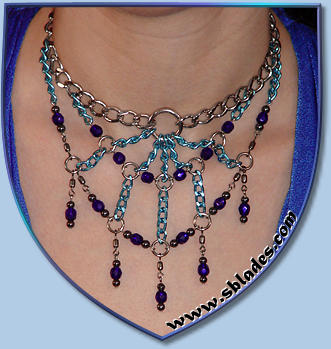 WebArt neck jewelry dark blue w/cobalt blue beads