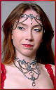 Diamond choker necklace shown w/Diamond Celtic headband
